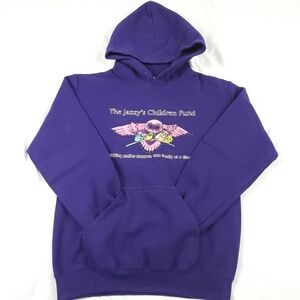 Gildan Custom Print Purple Hooded Sweatshirt Size Small